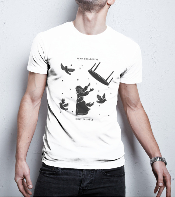 Rend Collective Holy Trouble Black Silhouette With Flying Table And Birds T-Shirt