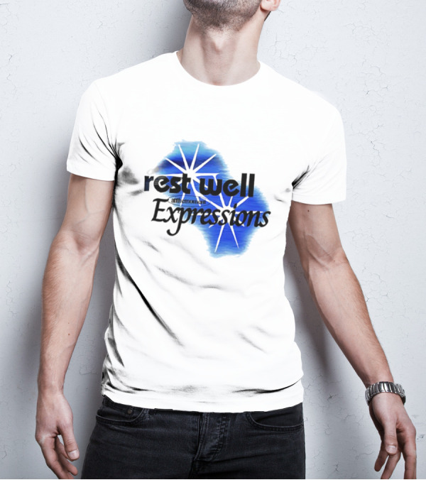Rest Well Expressions At The Moment Retro Starburst Blue T-Shirt