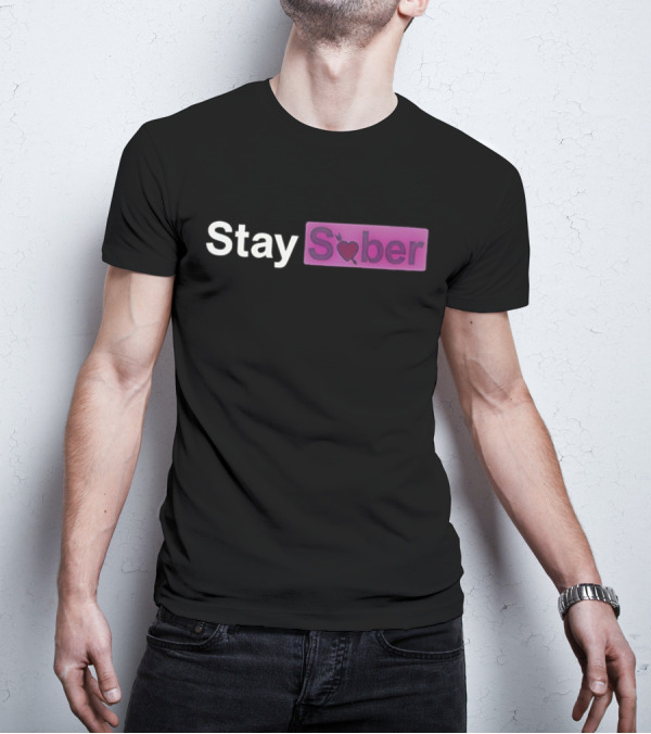 Stay Sober Valentine’s Heart Logo Funny T-Shirt