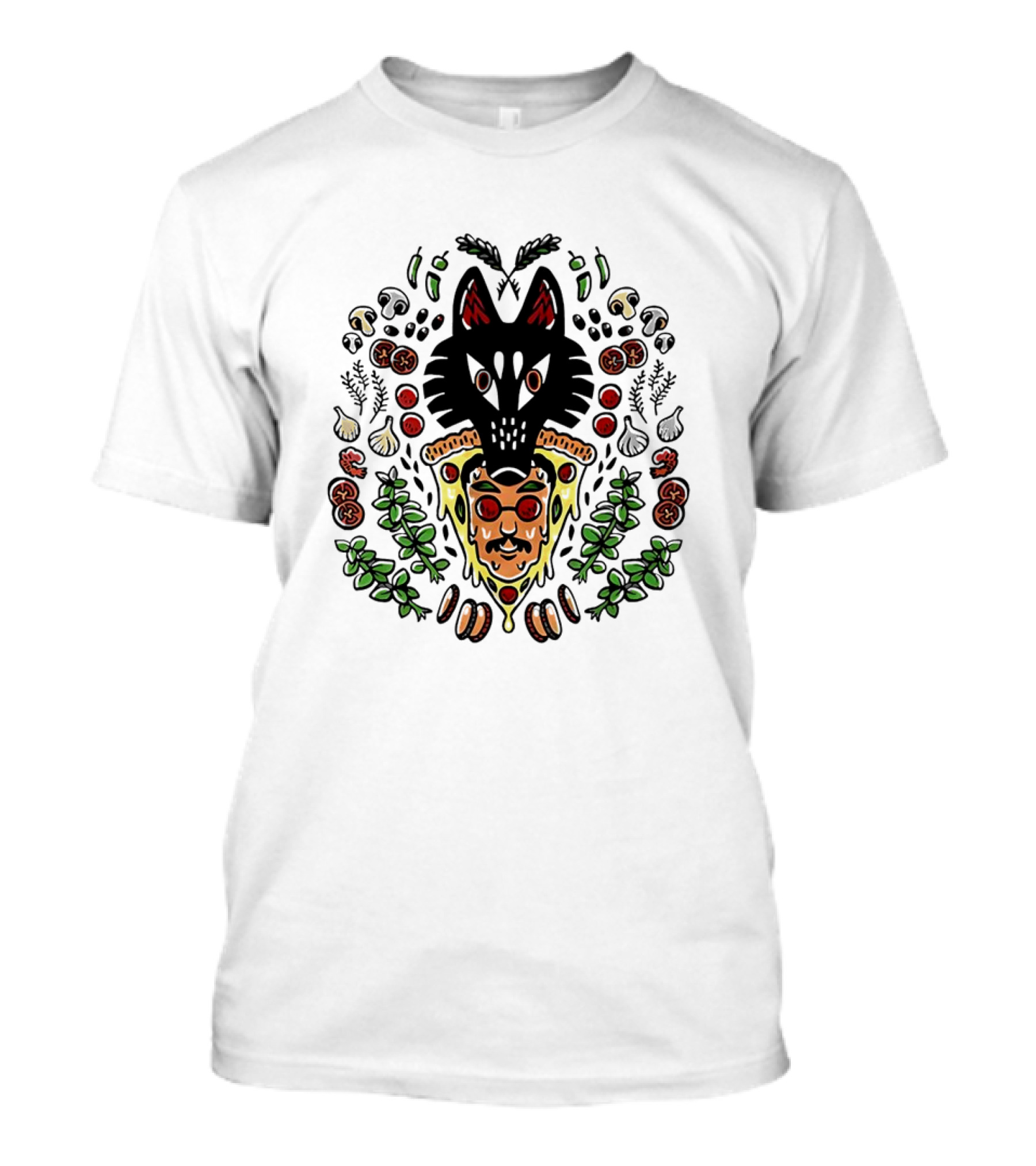 Wolf Pizza John Ingredients Art Pizza Wolf T-Shirt