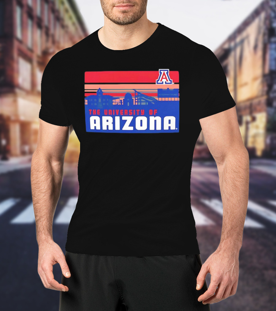 Arizona Wildcats University Of Arizona Skyline Retro T-Shirt
