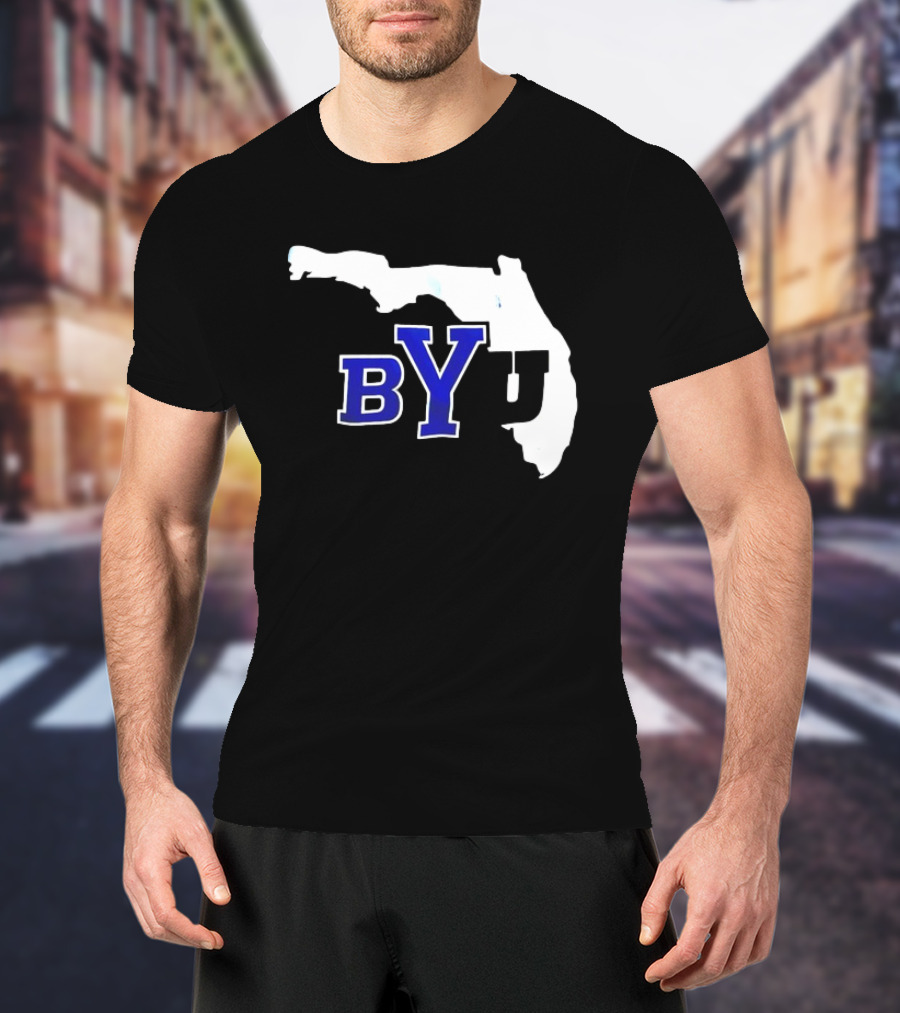 BYU Logo Over Florida Map T-Shirt