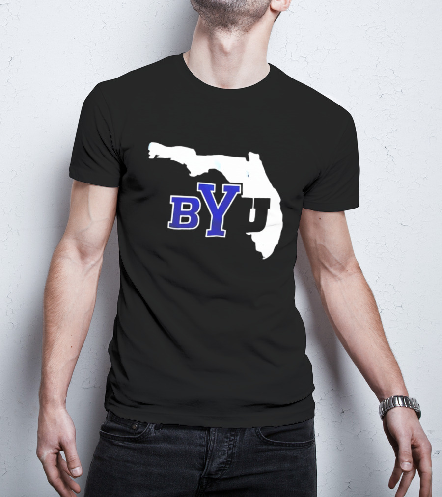 BYU Logo Over Florida Map T-Shirt