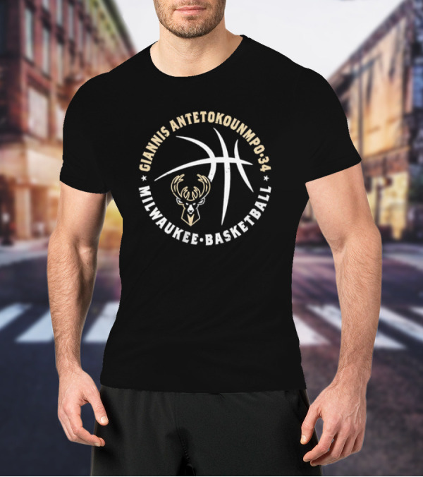 Giannis Antetokounmpo 34 Milwaukee Basketball T-Shirt