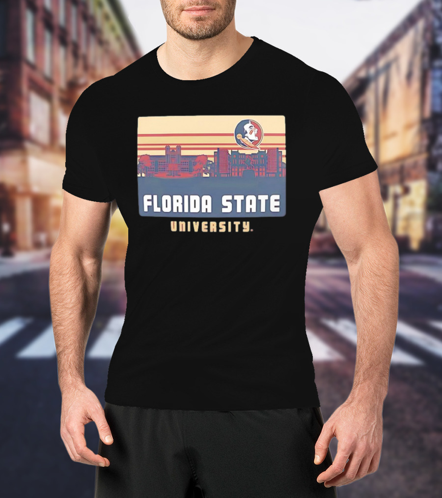 Florida State University Seminoles Campus Skyline Retro T-Shirt