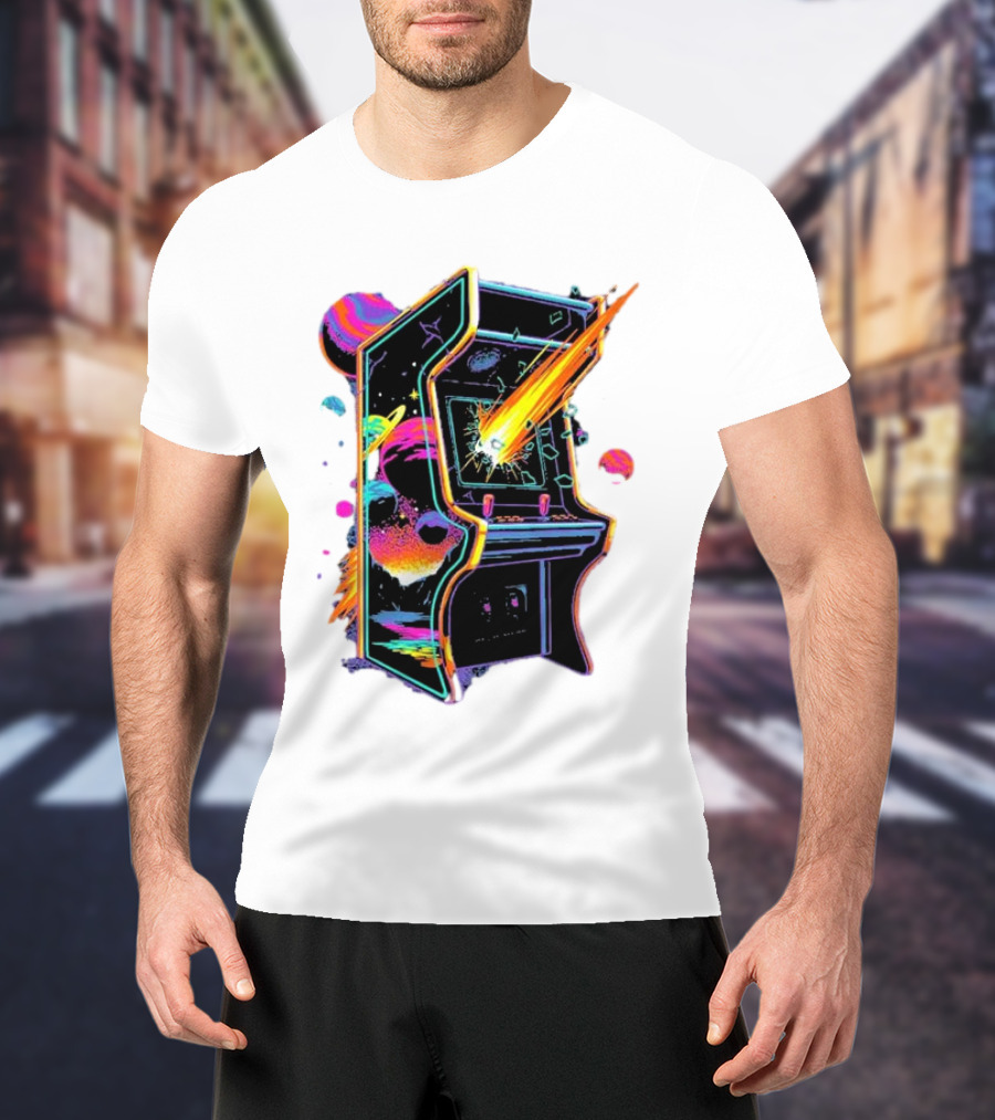 Arcade Nebula Intotheam Cosmic Retro Explosion T-Shirt