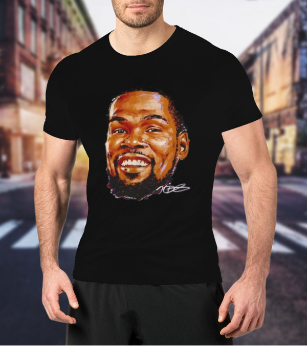 Kevin Durant Phoenix Basketball Face Signature T-Shirt