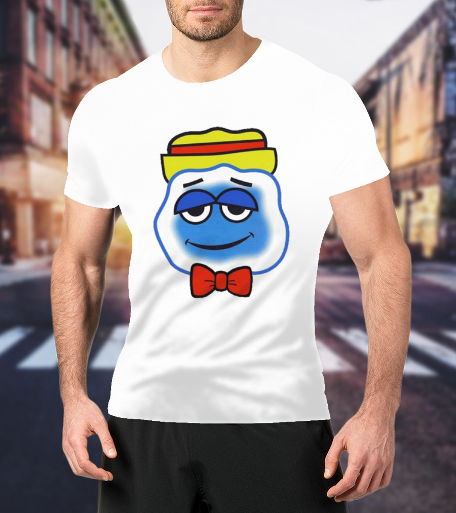 Blooo Ice Cartoon Face With Yellow Hat And Red Bowtie Cute T-Shirt