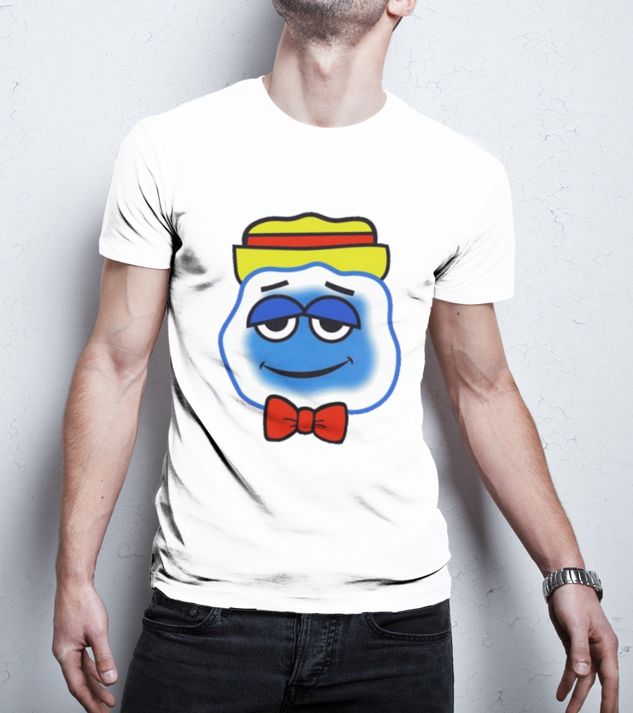 Blooo Ice Cartoon Face With Yellow Hat And Red Bowtie Cute T-Shirt