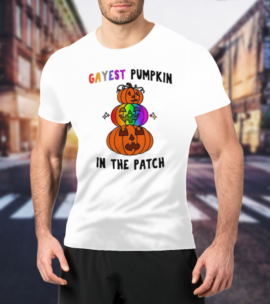 Gayest Pumpkin In The Patch Rainbow Jack-O'-Lanterns T-Shirt