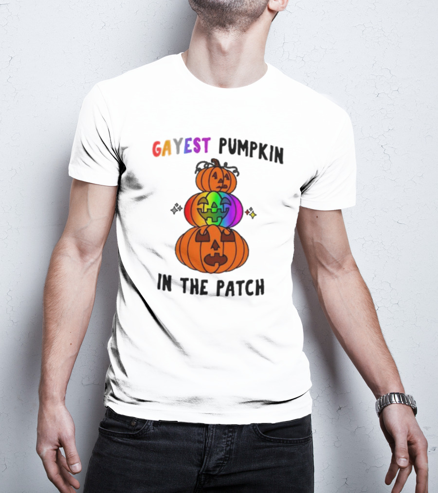 Gayest Pumpkin In The Patch Rainbow Jack-O'-Lanterns T-Shirt