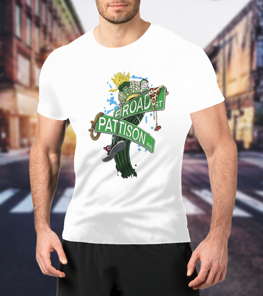 Broad Street Pattison Avenue Philly Icons Pizza Snake Hat Boot T-Shirt