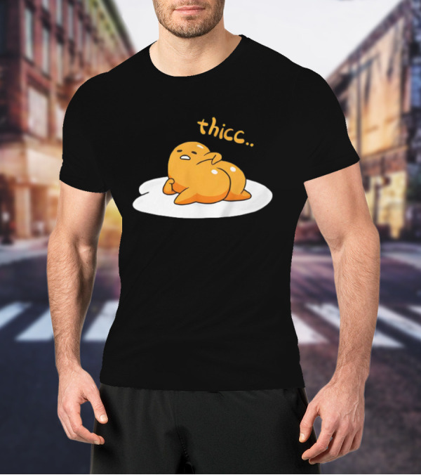 Gudetama Thicc Meme White Egg Yolk Character T-Shirt