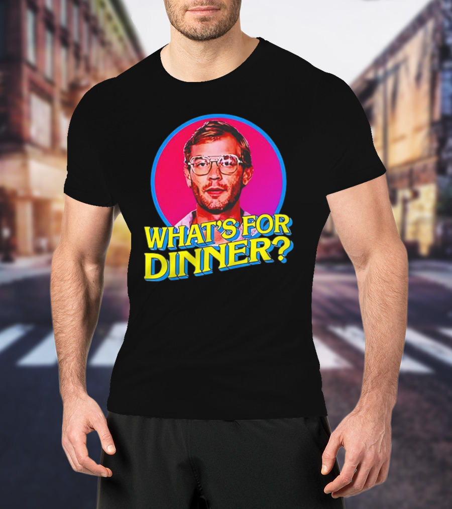 Jeffrey Dahmer What's For Dinner Retro Style Vintage Glasses Circle T-Shirt