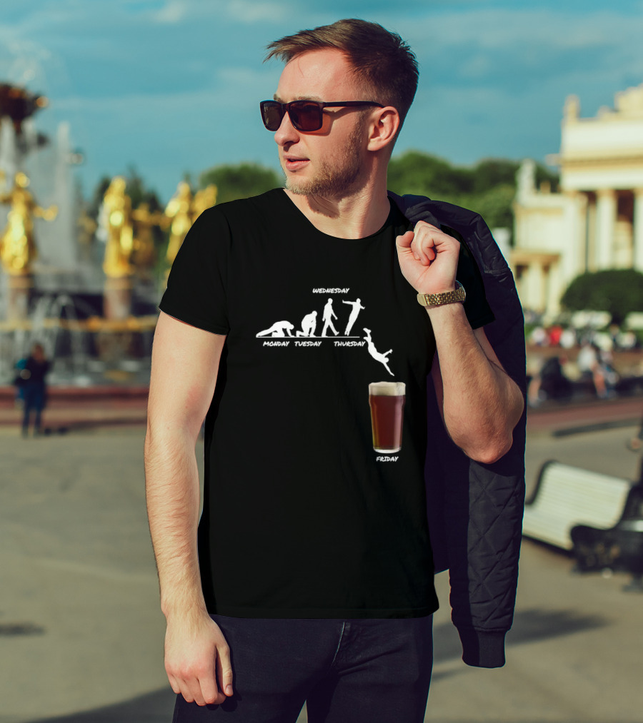 Monday Tuesday Wednesday Thursday Friday Evolution Meme T-Shirt