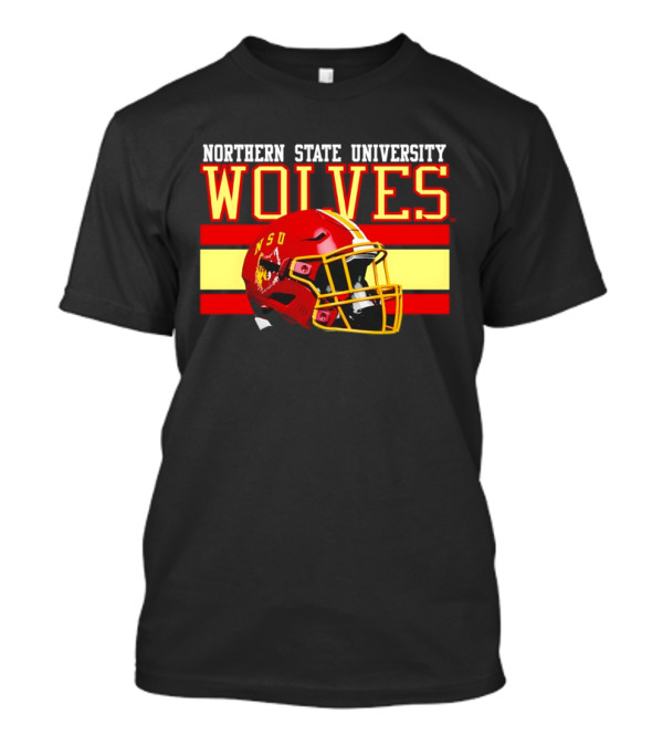 Northern State University Wolves NSU Football Helmet T-Shirt