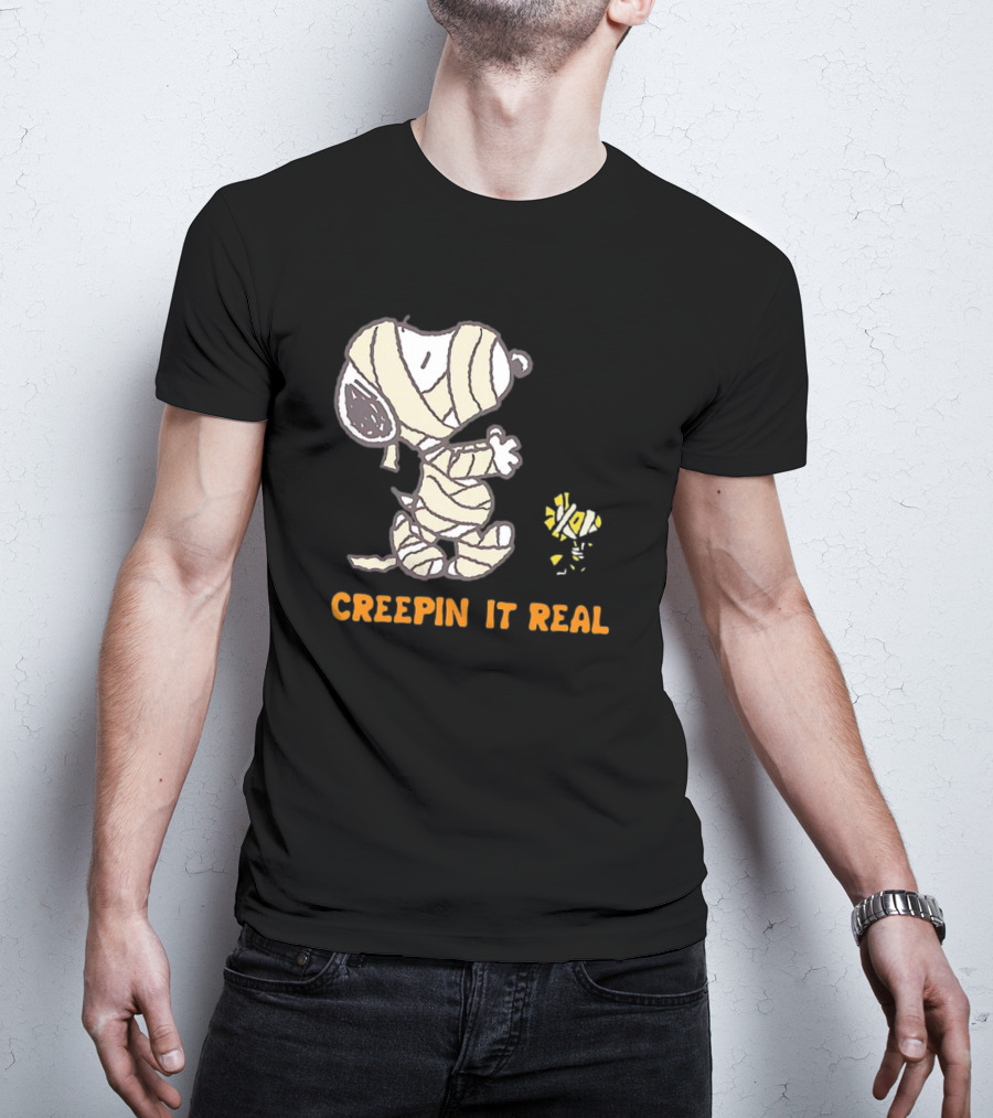 Peanuts Snoopy And Woodstock Mummy Creepin’ It Real T-Shirt