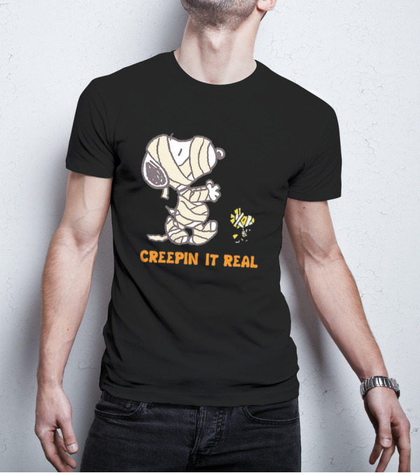 Peanuts Snoopy And Woodstock Mummy Creepin’ It Real T-Shirt