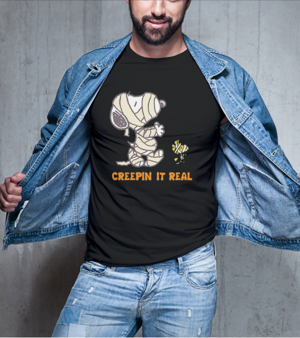 Peanuts Snoopy And Woodstock Mummy Creepin’ It Real T-Shirt