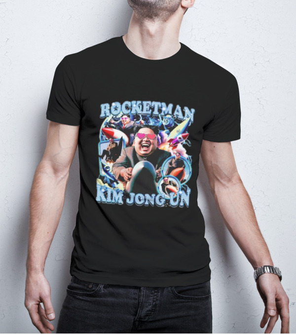 Rocketman Kim Jong Un Heart Sunglasses Missile Adventure T-Shirt