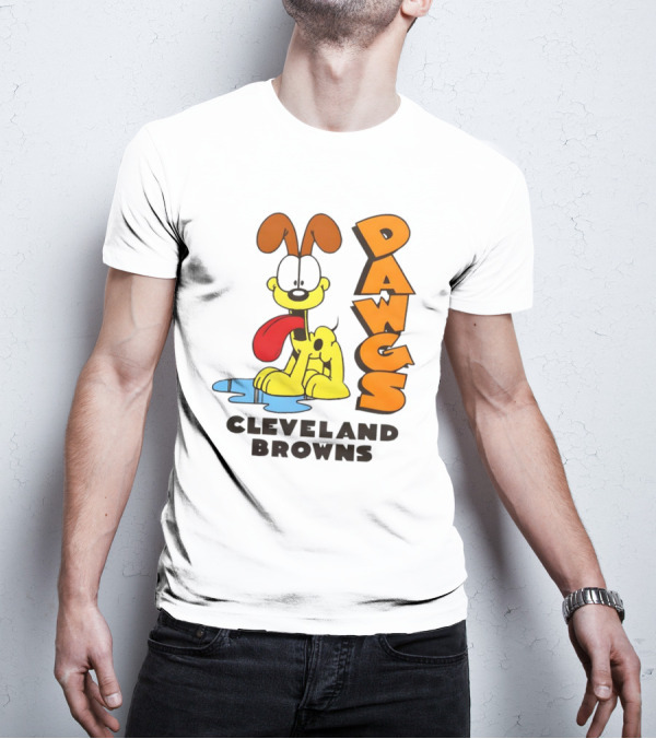 Dawgs Cleveland Browns Odie Garfield Cartoon T-Shirt