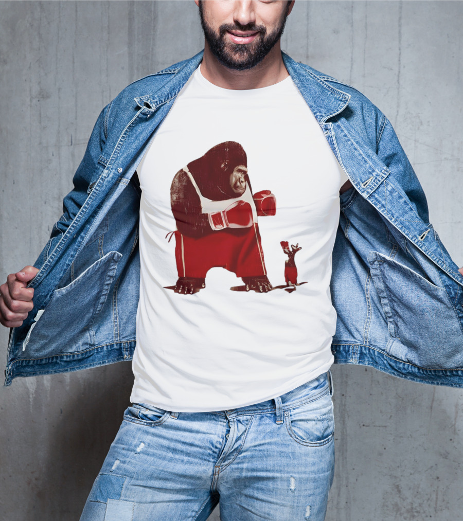 Gorilla Boxing Kangaroo Showdown In Red Boxing Gear T-Shirt