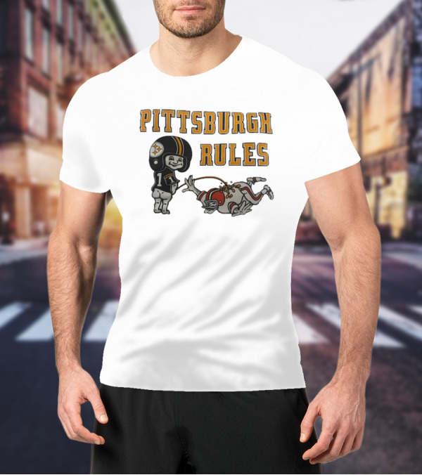Pittsburgh Rules Steelers Peeing Cleveland Browns T-Shirt