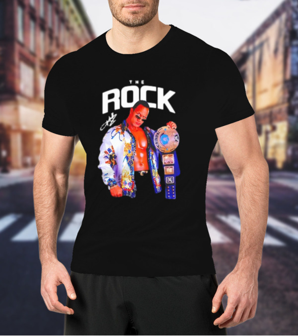 The Rock Wrestlemania Champion Medium Signature T-Shirt
