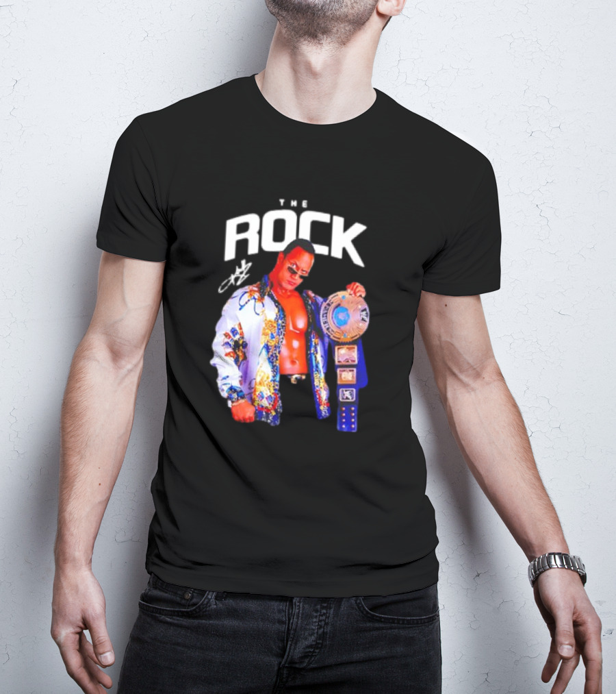 The Rock Wrestlemania Champion Medium Signature T-Shirt