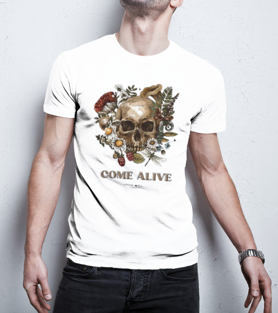 Come Alive Skull Ezekiel 37 Vintage Floral Elements T-Shirt