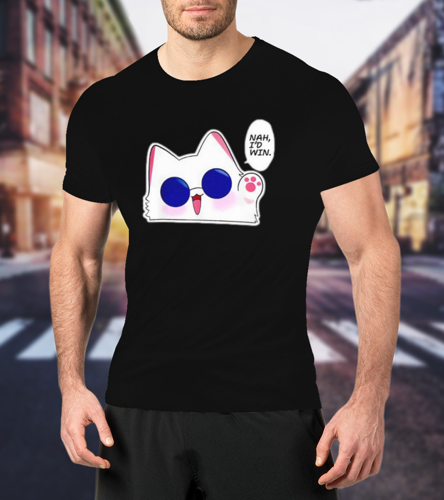 Cute Funny Cat Anime Meme Nah I'd Win Gojo Cat T-Shirt
