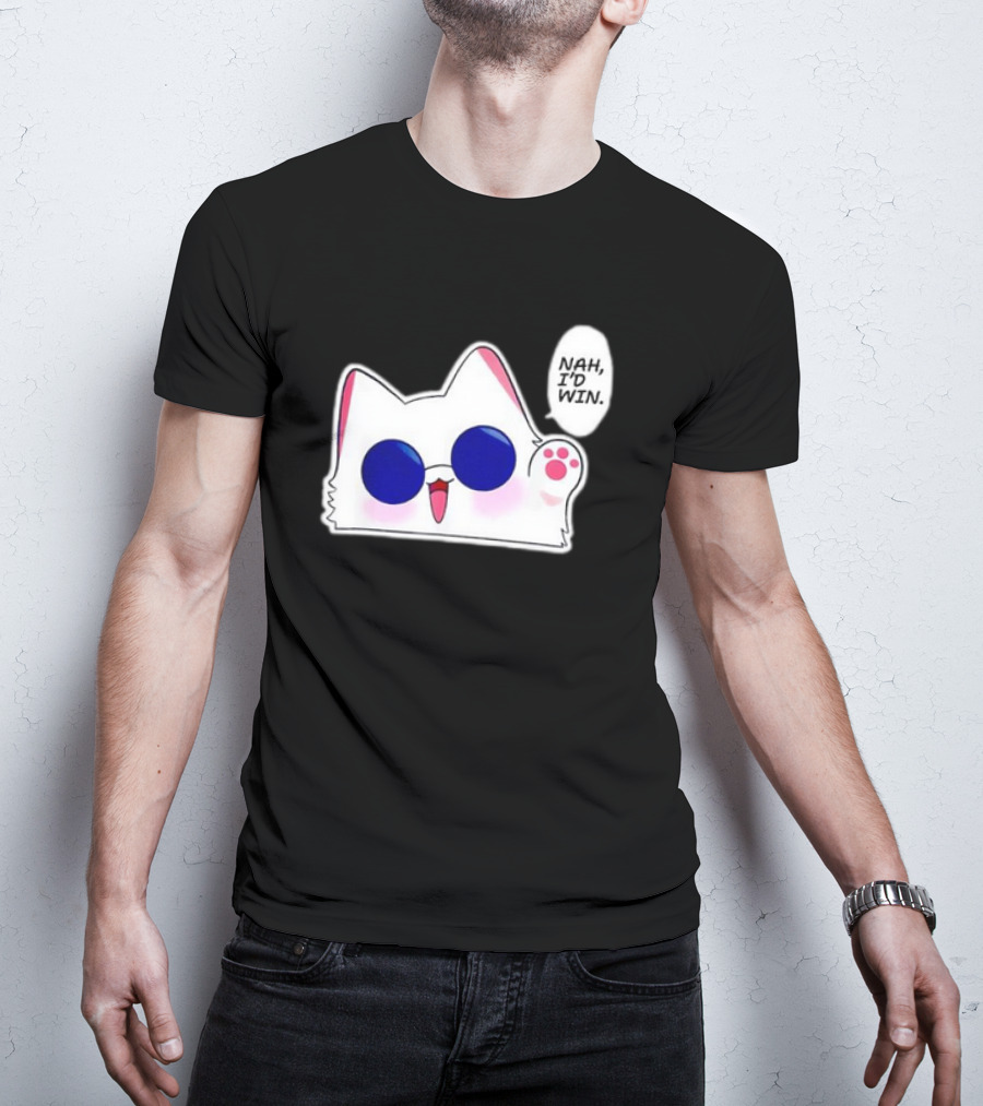 Cute Funny Cat Anime Meme Nah I'd Win Gojo Cat T-Shirt