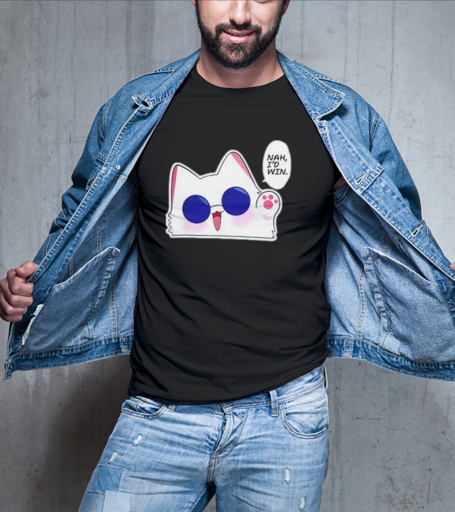 Cute Funny Cat Anime Meme Nah I'd Win Gojo Cat T-Shirt