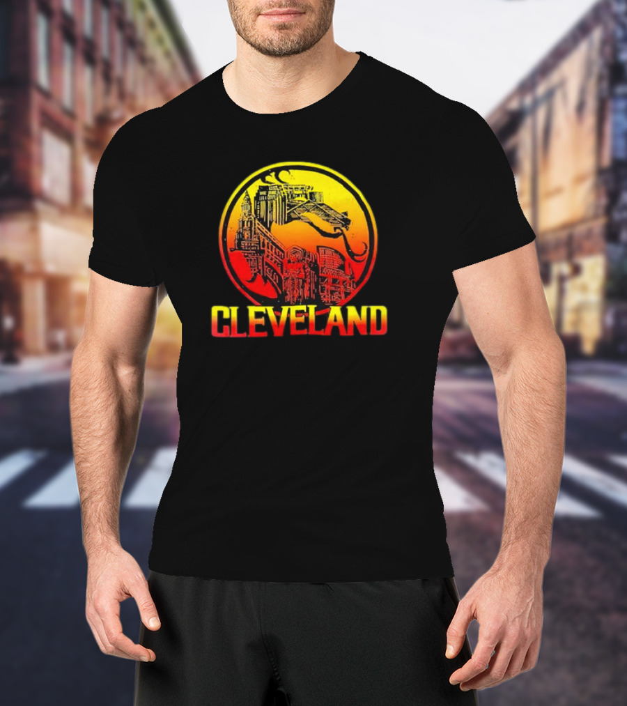 Mortal Cleveland Retro Dragon City Skyline T-Shirt