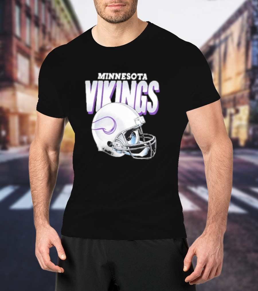 Minnesota Vikings Gradient Helmet NFL Merchandise T-Shirt
