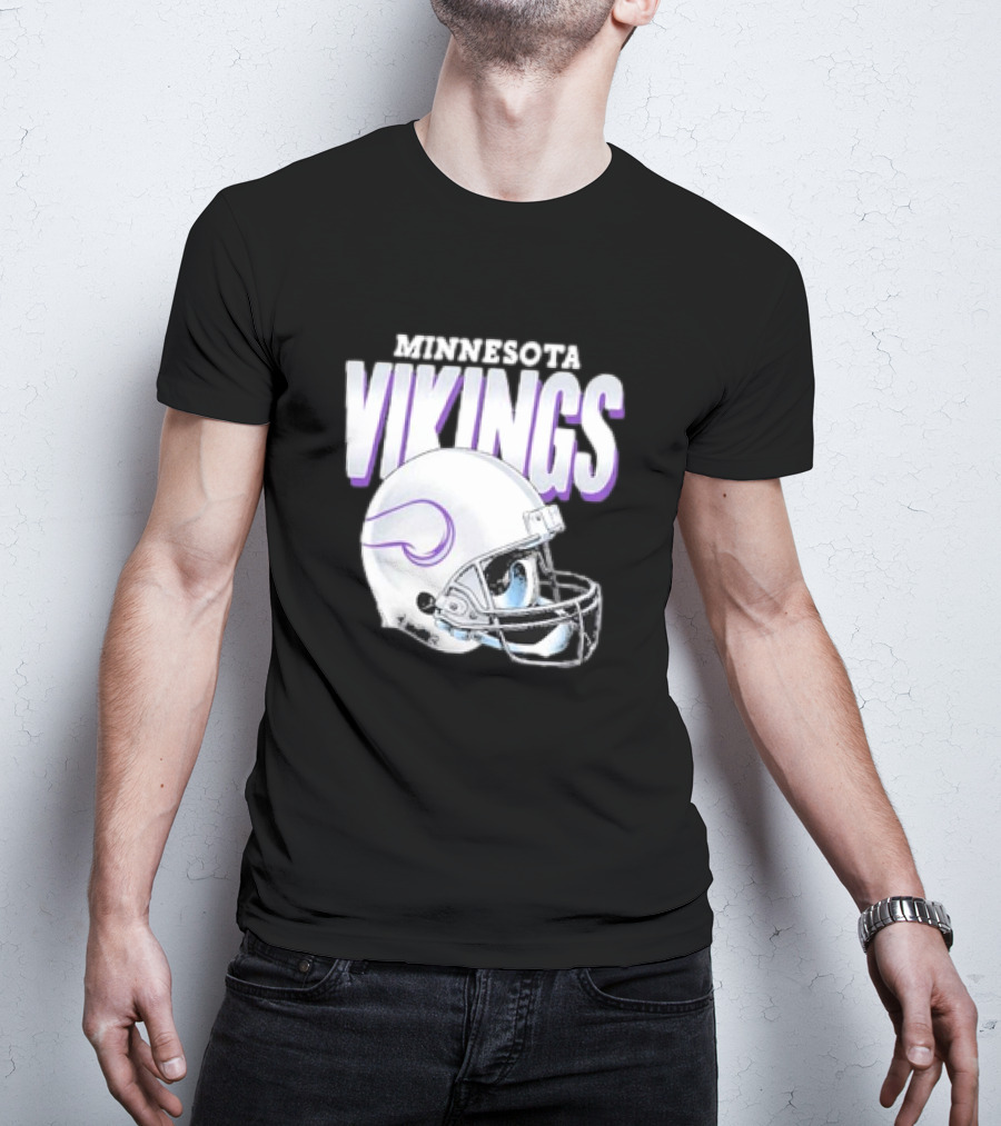 Minnesota Vikings Gradient Helmet NFL Merchandise T-Shirt