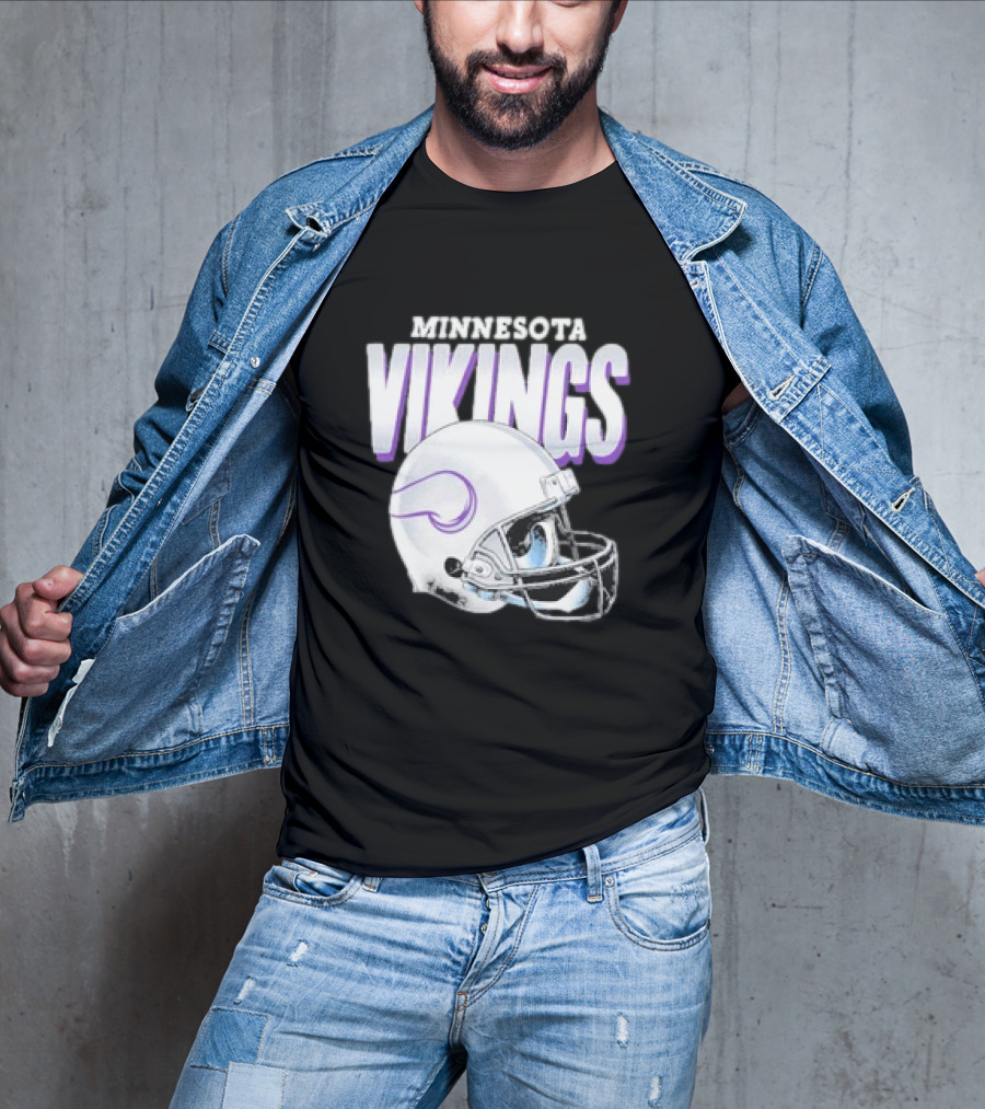 Minnesota Vikings Gradient Helmet NFL Merchandise T-Shirt