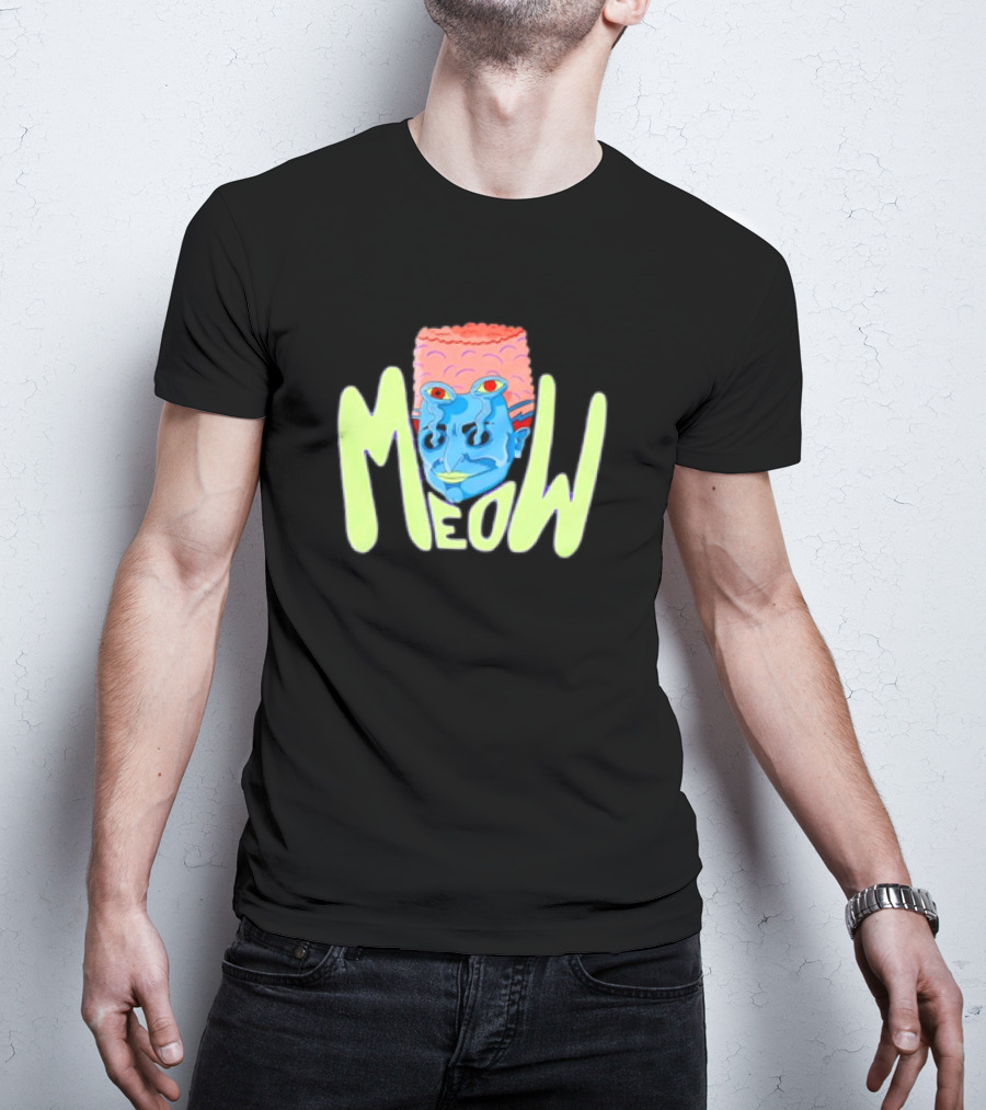 Meow Not Gary Snail Man Cartoon Multicolored Text And Unique Character T-Shirt