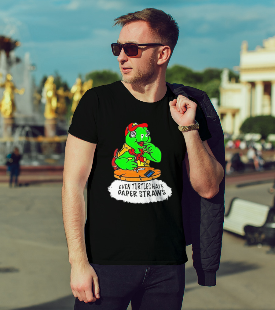 Isaac Butterfield Even Turtles Hate Paper Straws T-Shirt