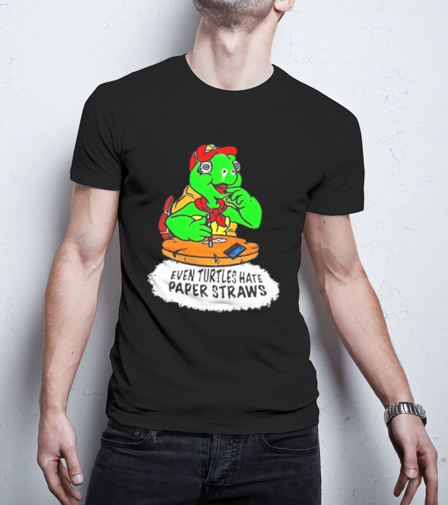 Isaac Butterfield Even Turtles Hate Paper Straws T-Shirt