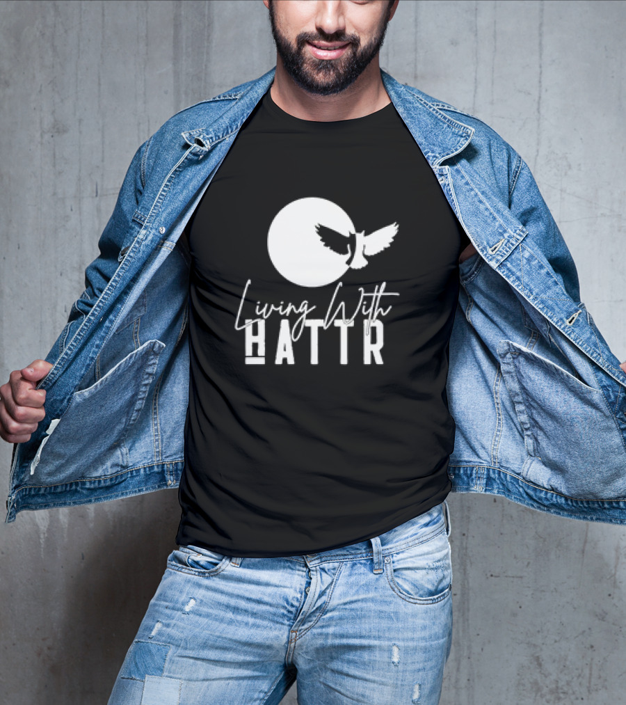 Living With Hattr Owl Moon Retro T-Shirt