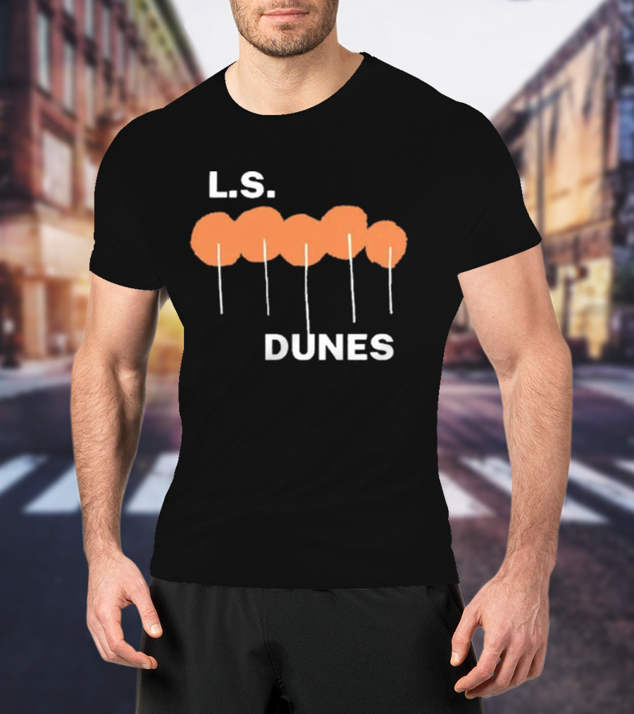 Ls Dunes Poppies Orange Circle T-Shirt