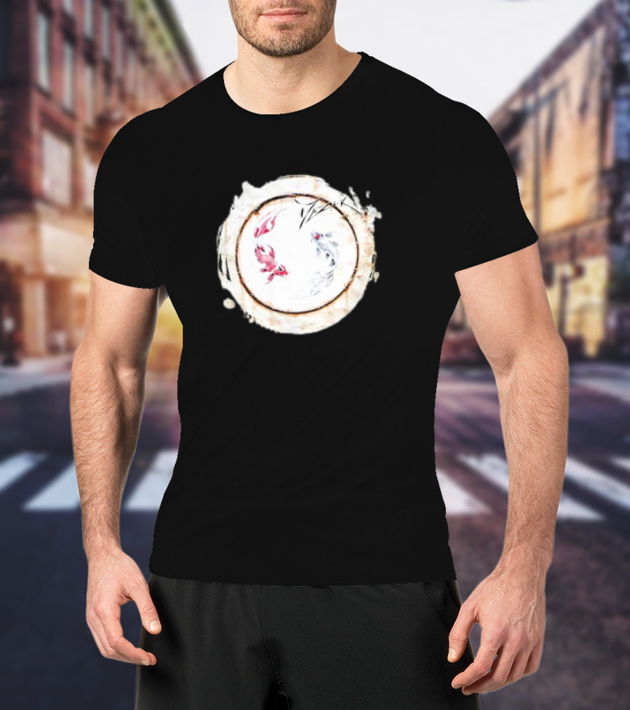 Mezak Harmony Koi Yin Yang Retro T-Shirt