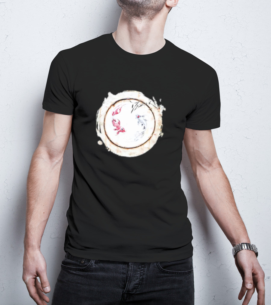 Mezak Harmony Koi Yin Yang Retro T-Shirt