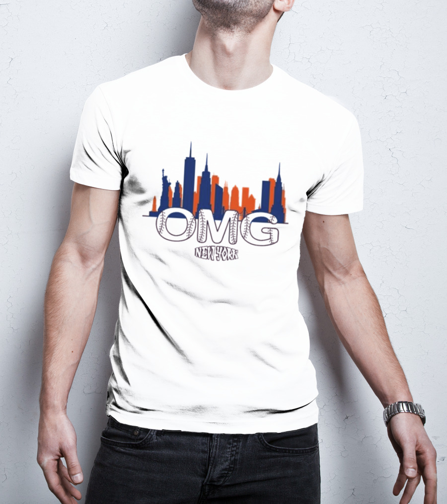 New York OMG Mets Skyline Queens Baseball T-Shirt