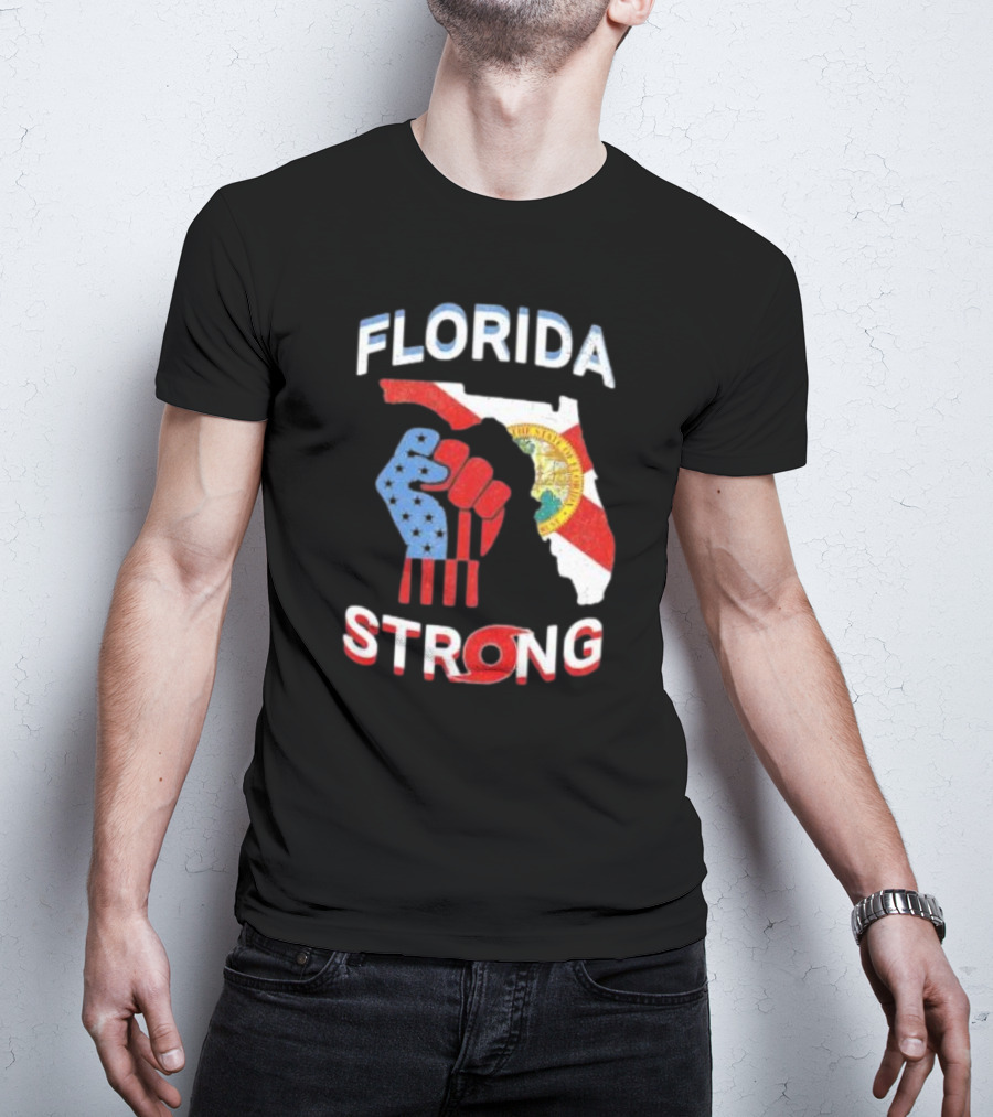 Florida Strong Pride Support Floridians State Flag Fist T-Shirt