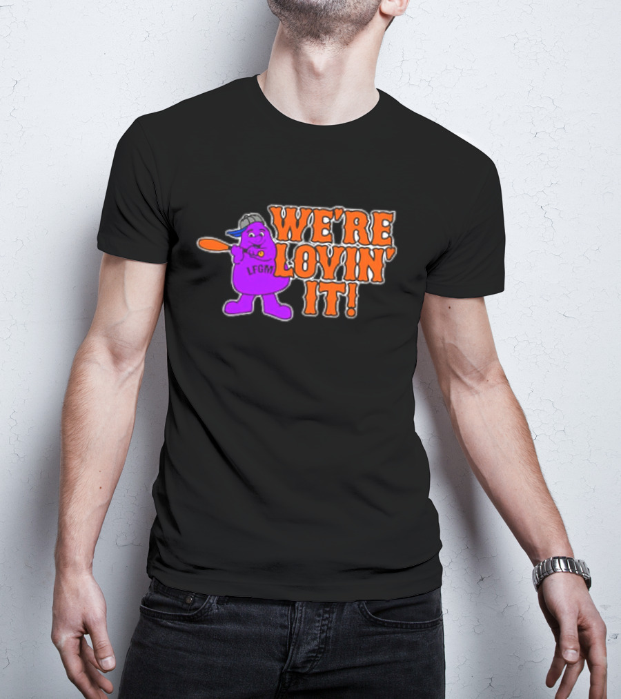 New York Mets LFGM Grimace We're Lovin' It T-Shirt