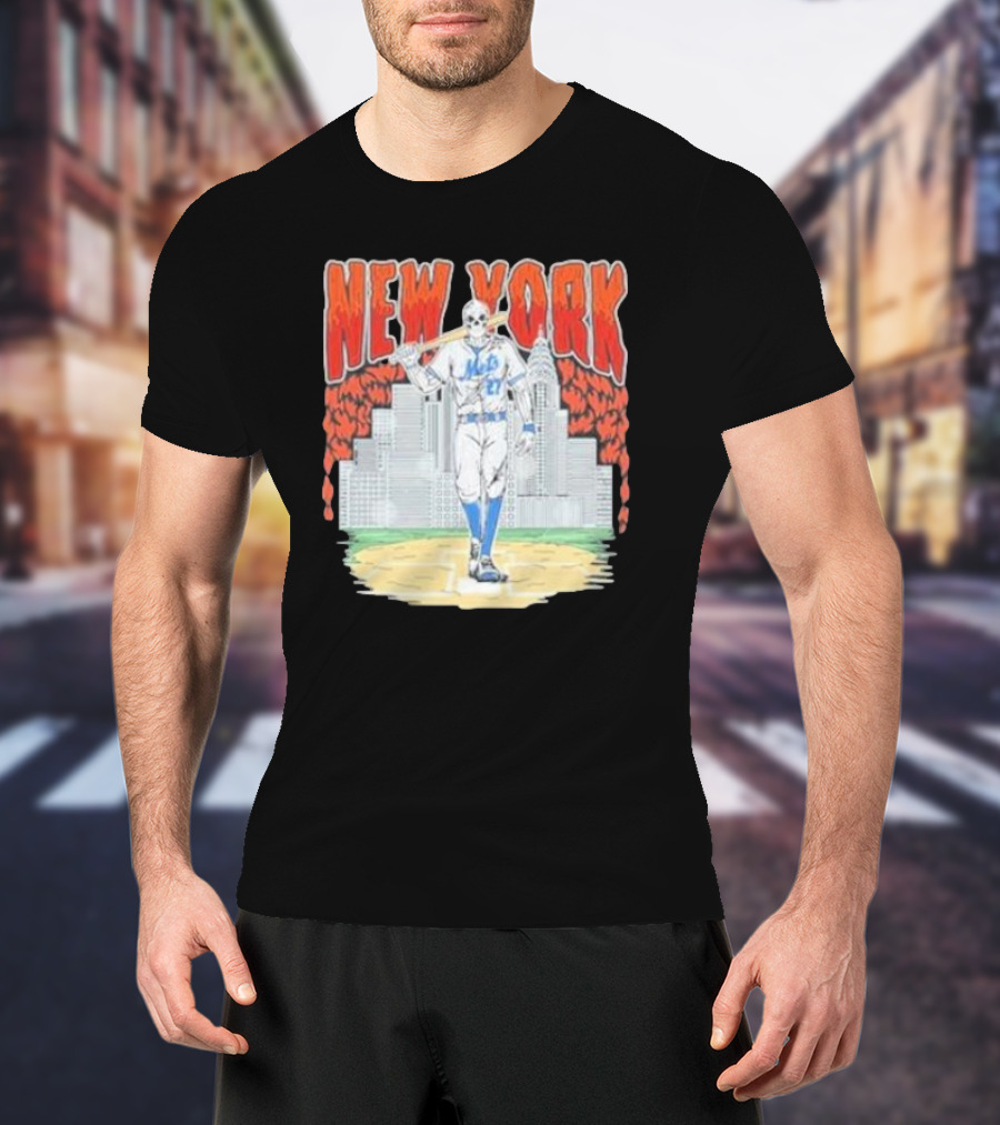 New York Mets Reed Garrett Skyline Baseball T-Shirt