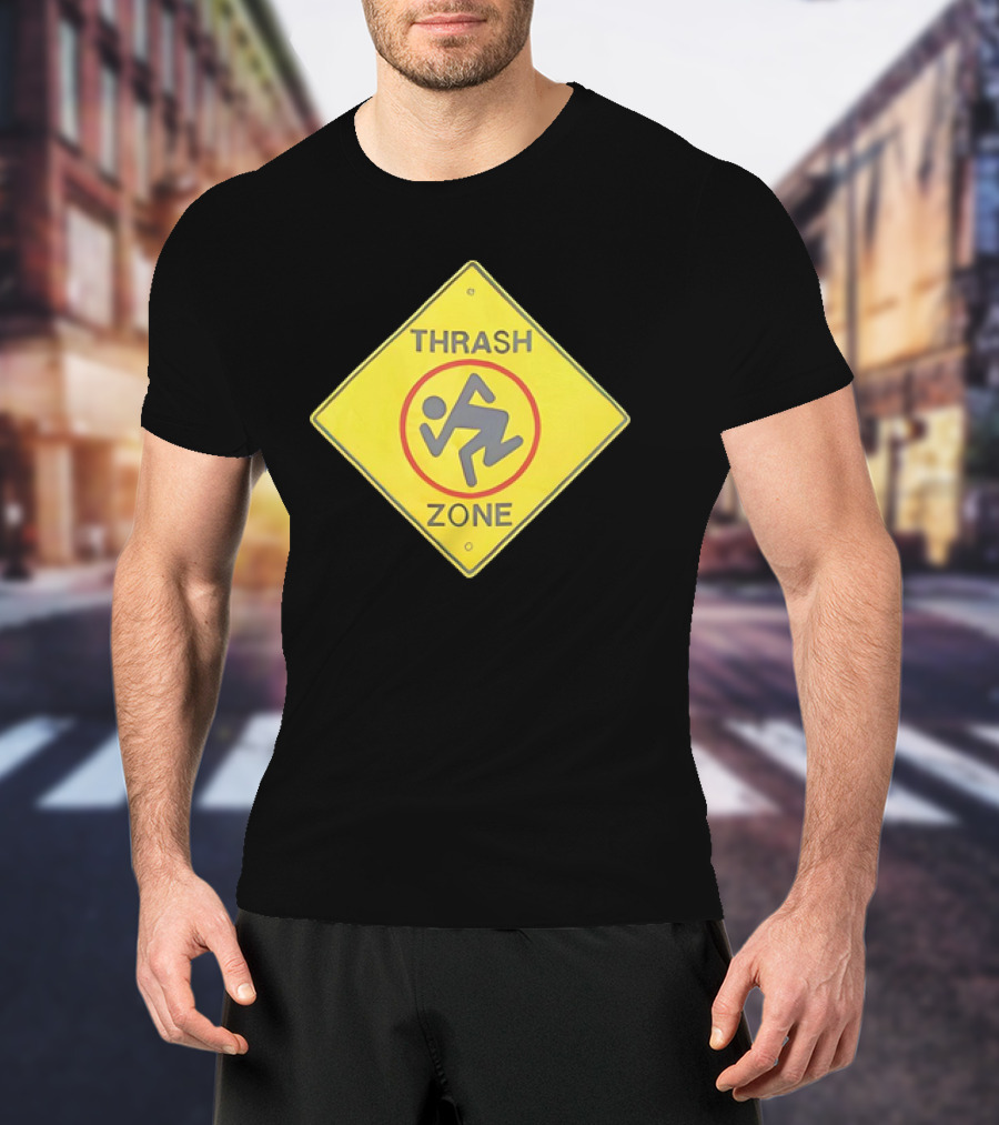 DRI Thrash Zone Symbol On Yellow Traffic Sign T-Shirt