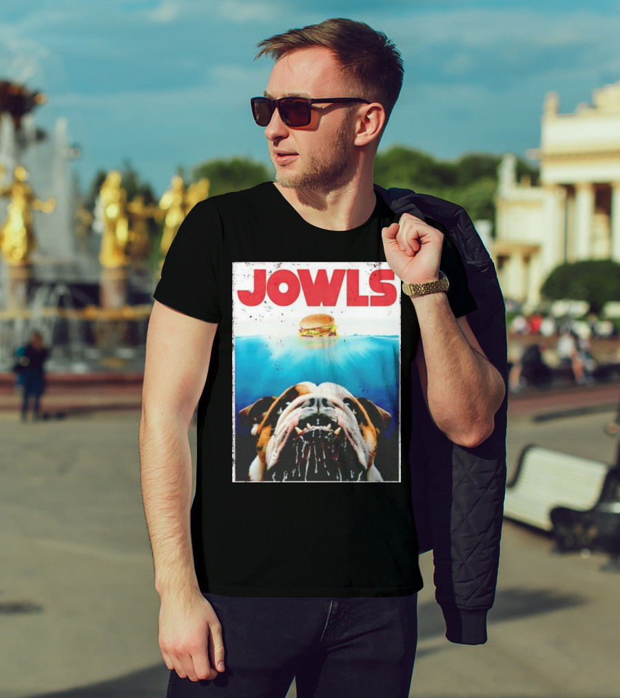 Jowls English Bulldog Burger Bully Dog Mom Dad T-Shirt